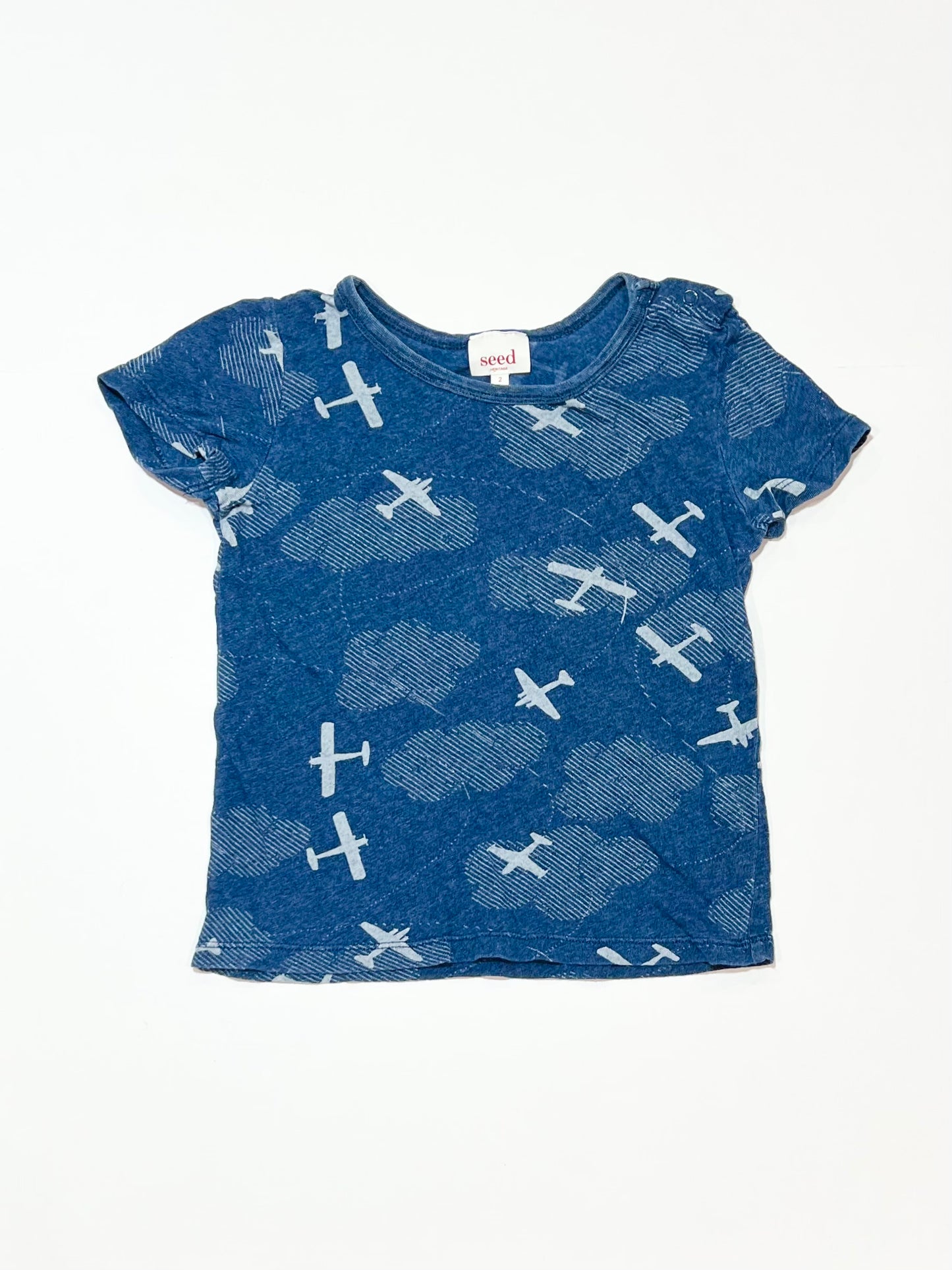 Blue aeroplanes tee - Size 2