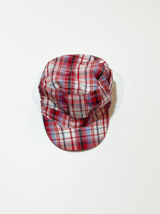 Red tartan cap - Size large