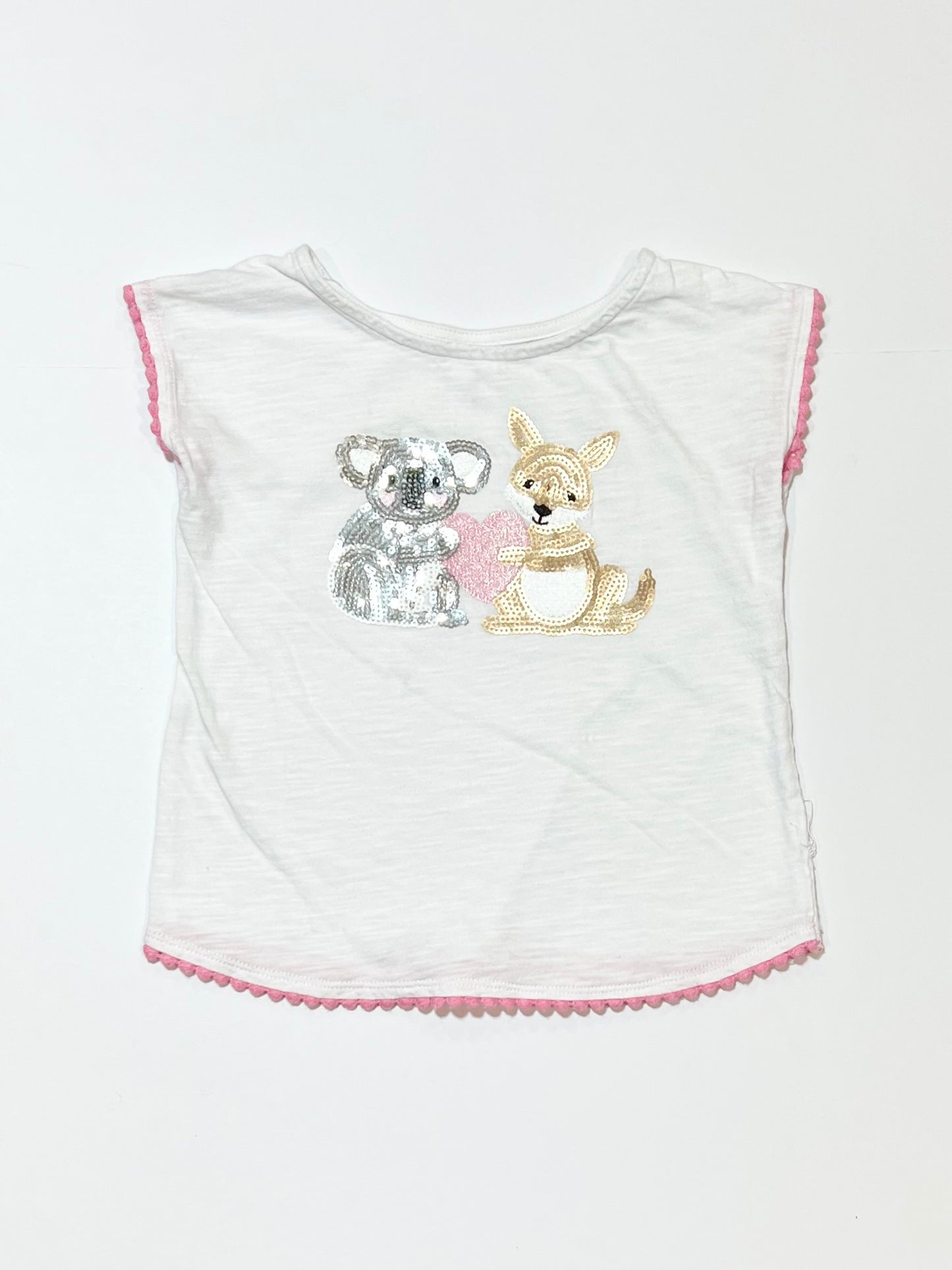 Sequined animals tee - Size 4