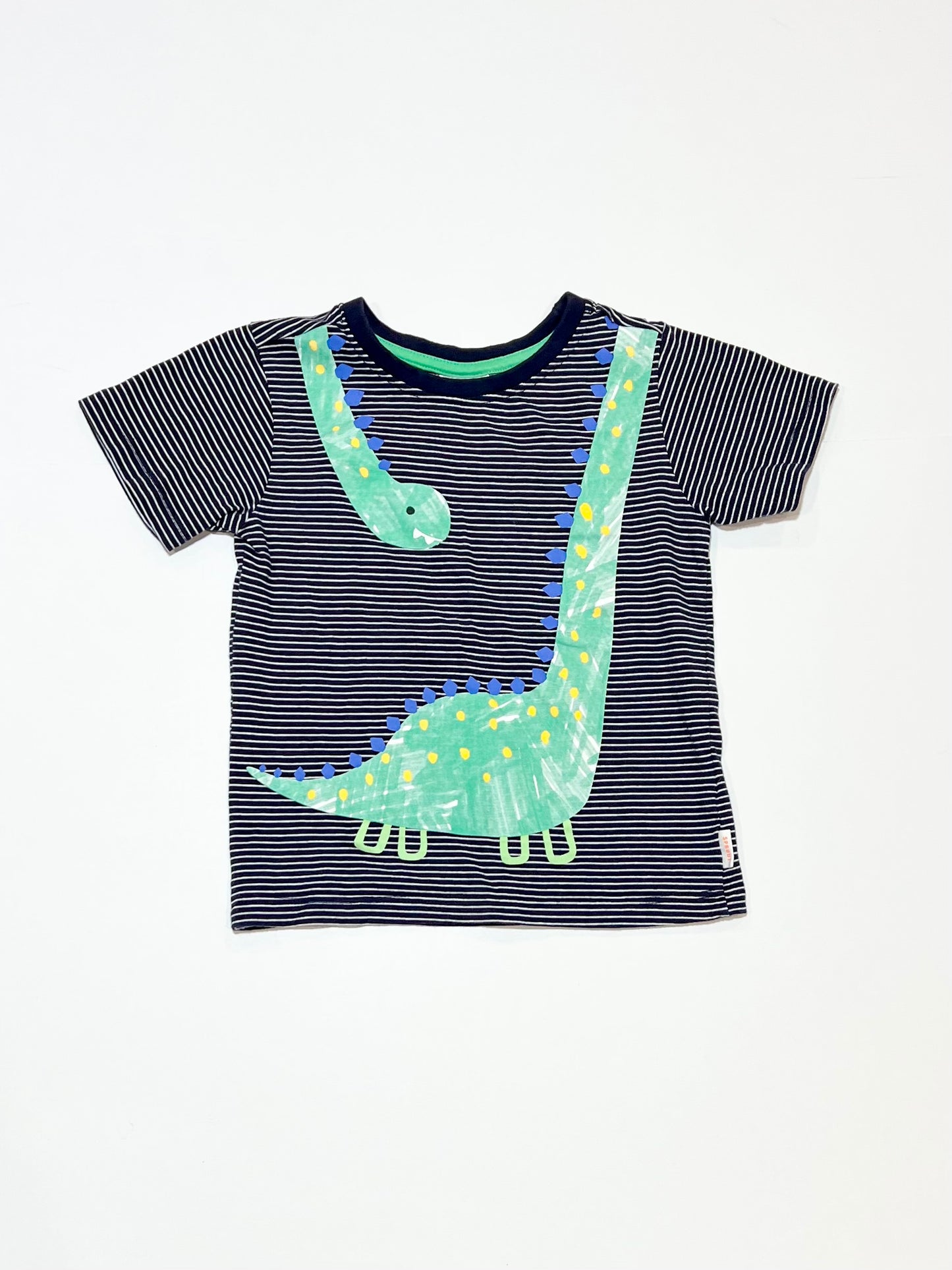 Striped dinosaur tee - Size 1