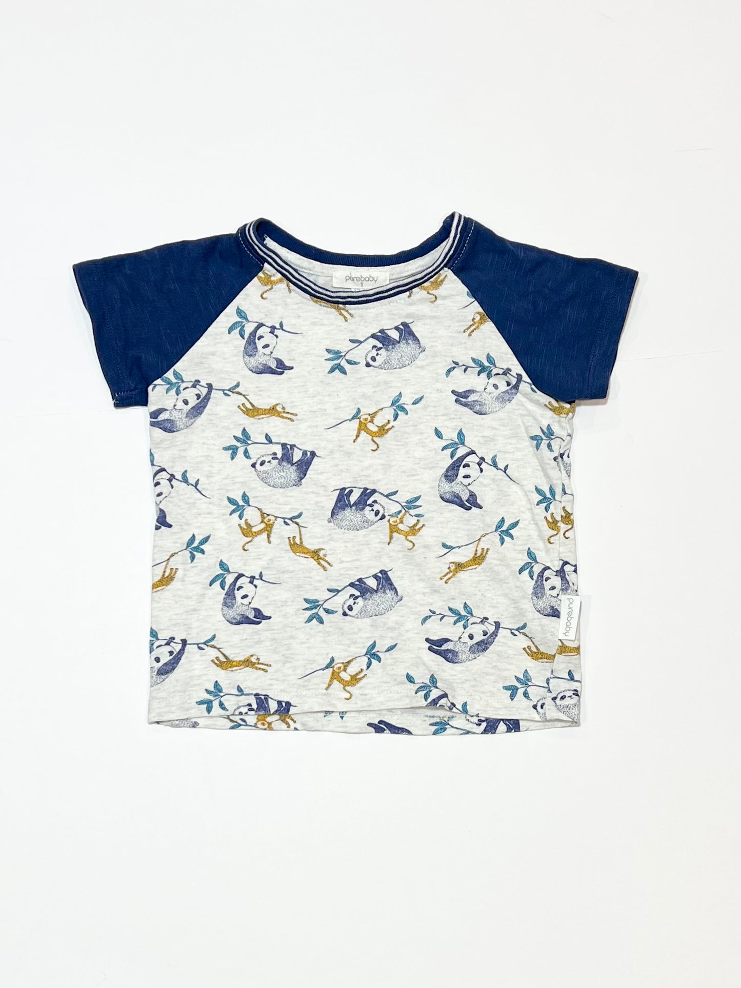 Panda and monkey tee - Size 1