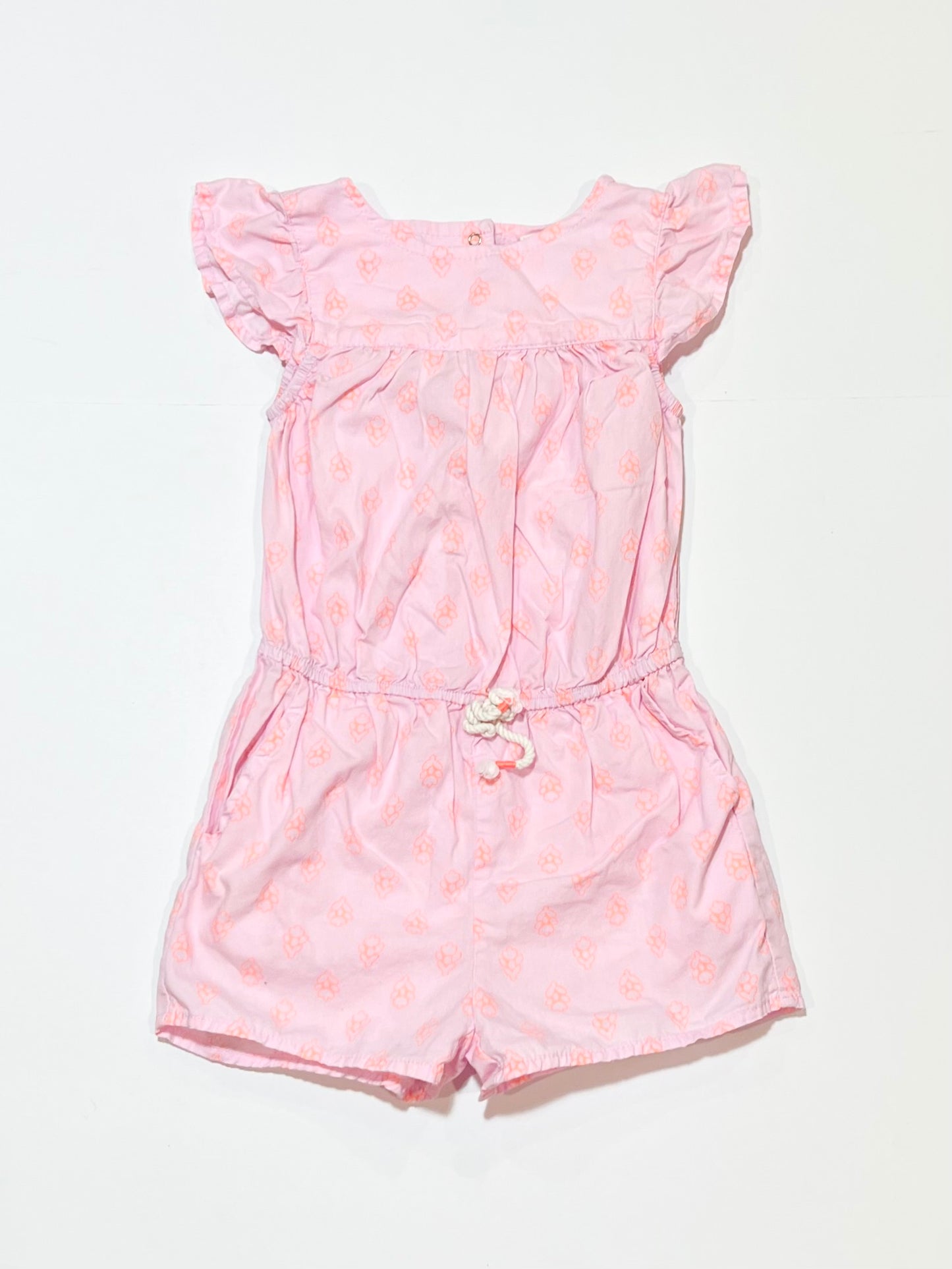 Pink floral playsuit - Size 2