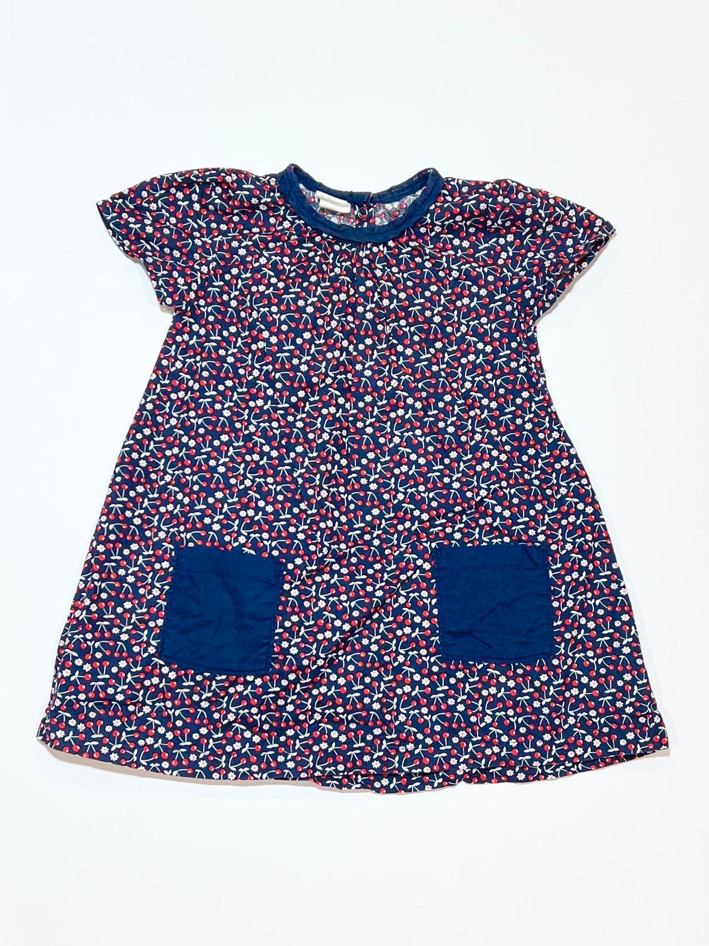 Navy cherries dress - Size 2