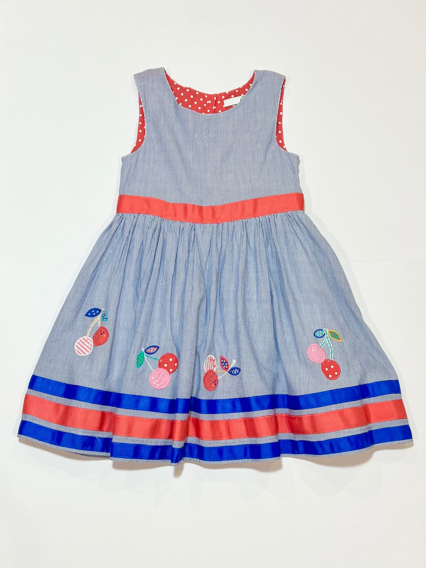 Striped cherry dress - Size 2-3