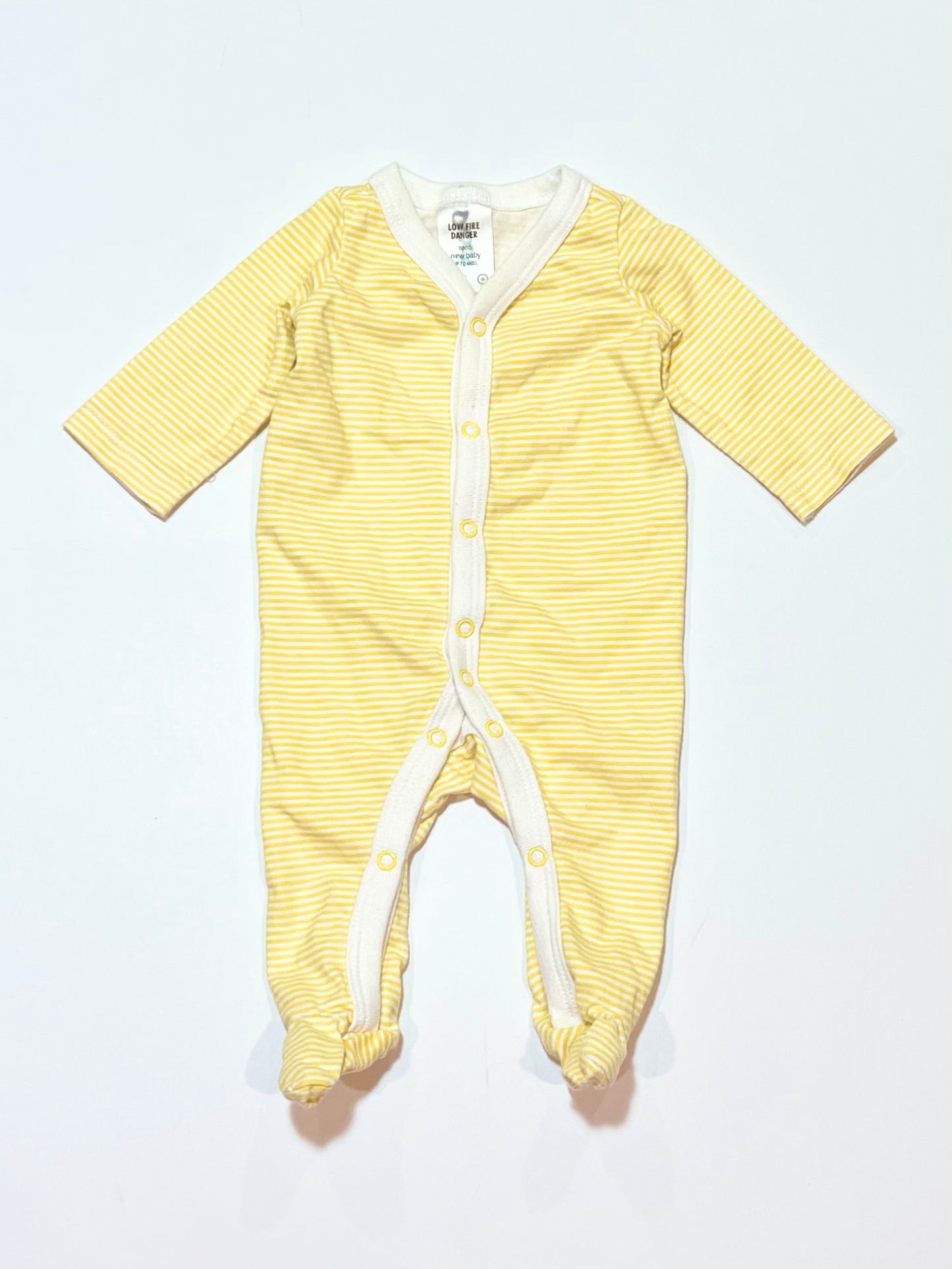 Yellow striped onesie - Size 0000