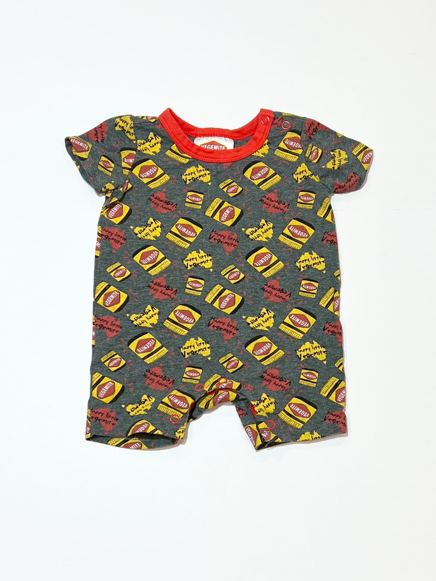 Grey Vegemite romper - Size 00