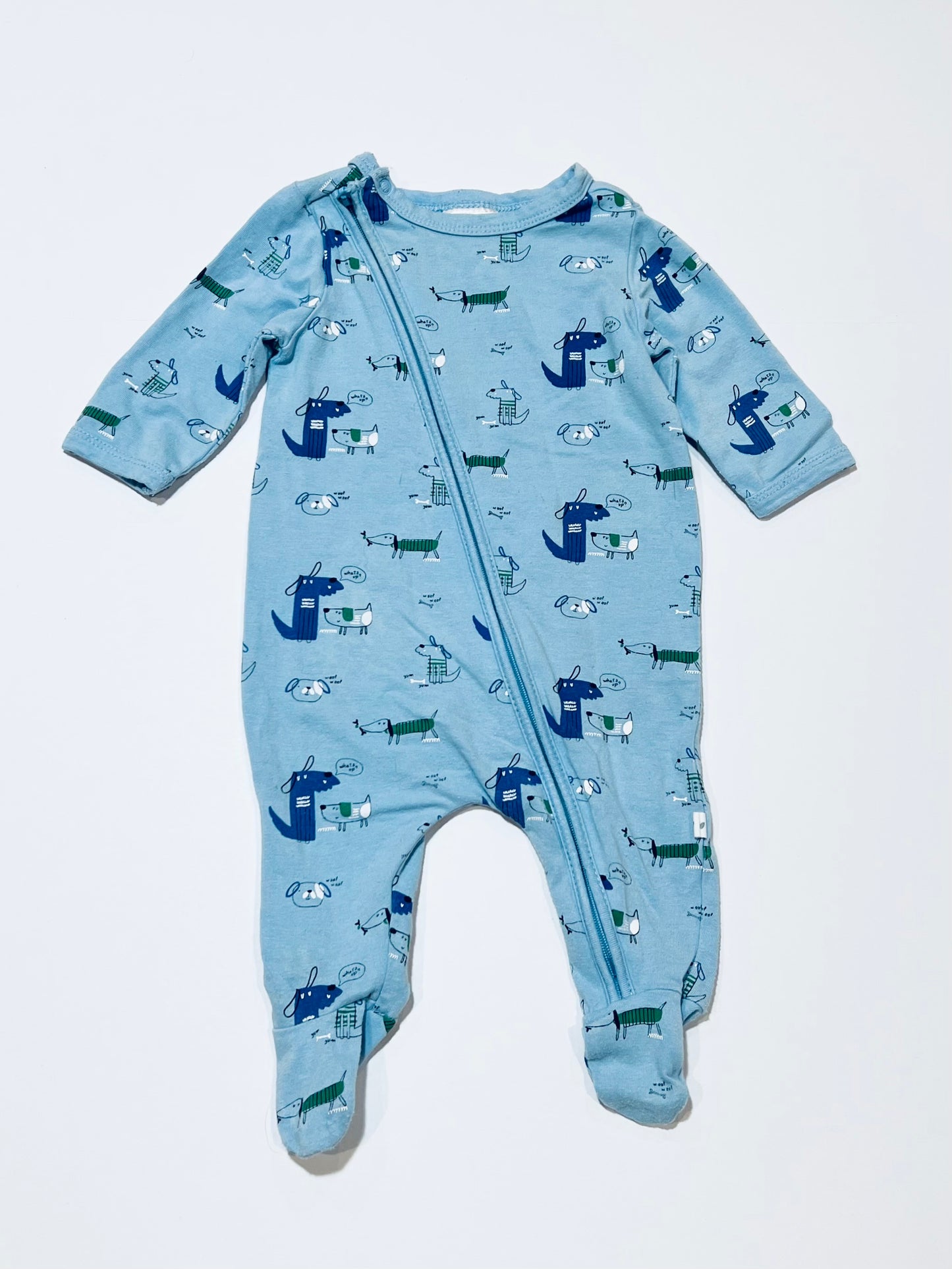 Blue zip onesie - Size 0000