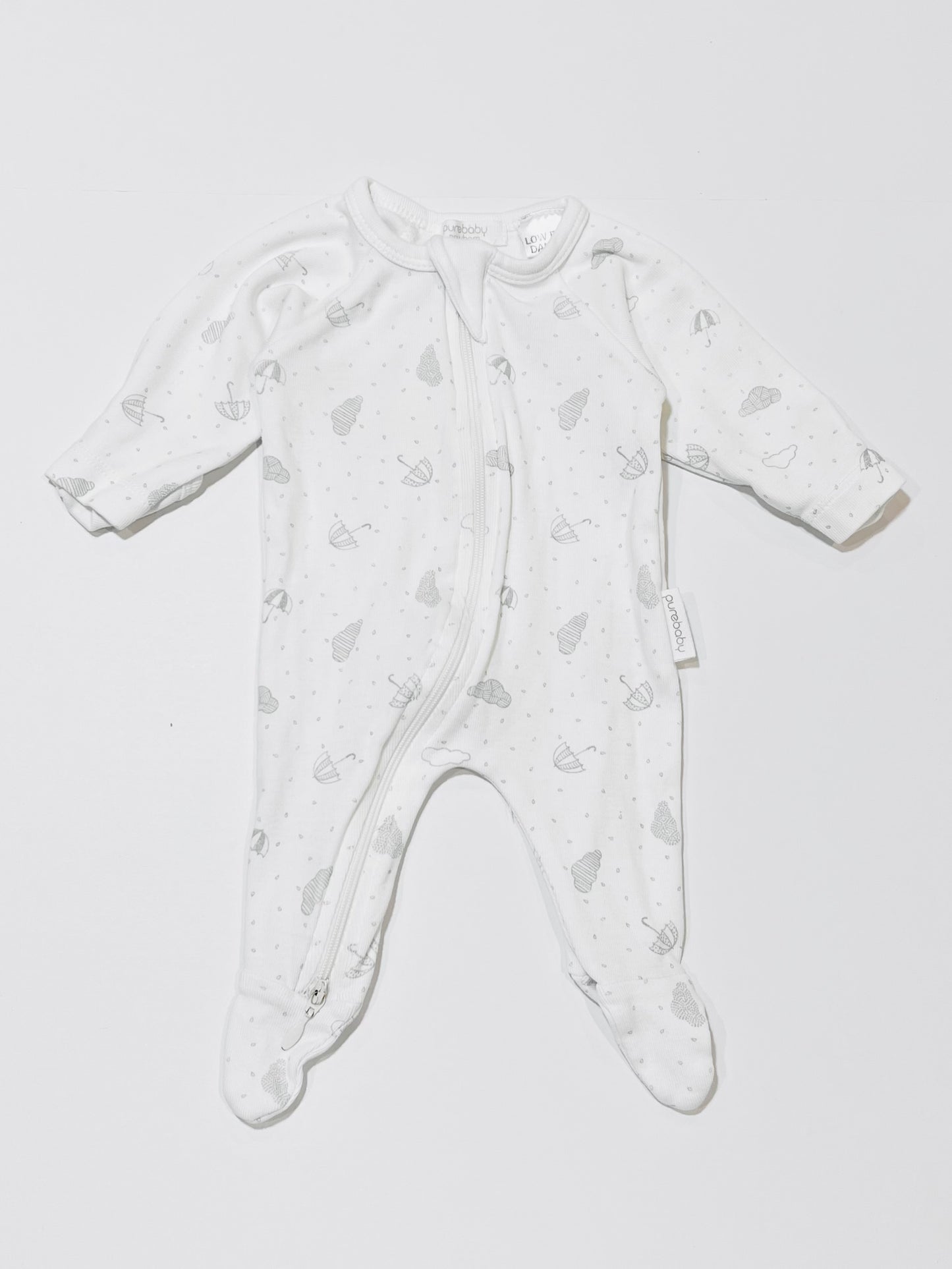 Rain clouds zip onesie - Size 0000