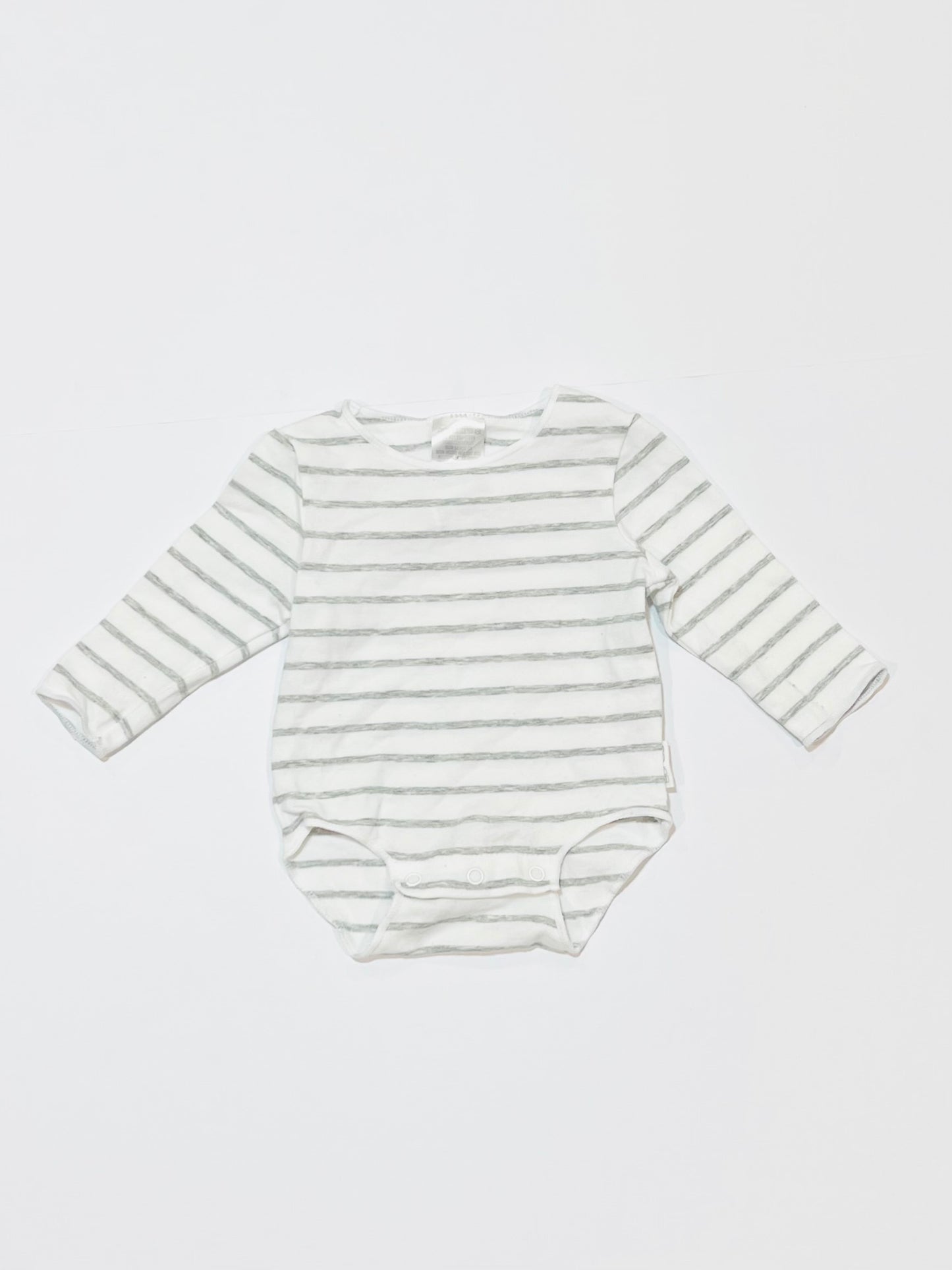 Grey sripe bodysuit - Size 0000