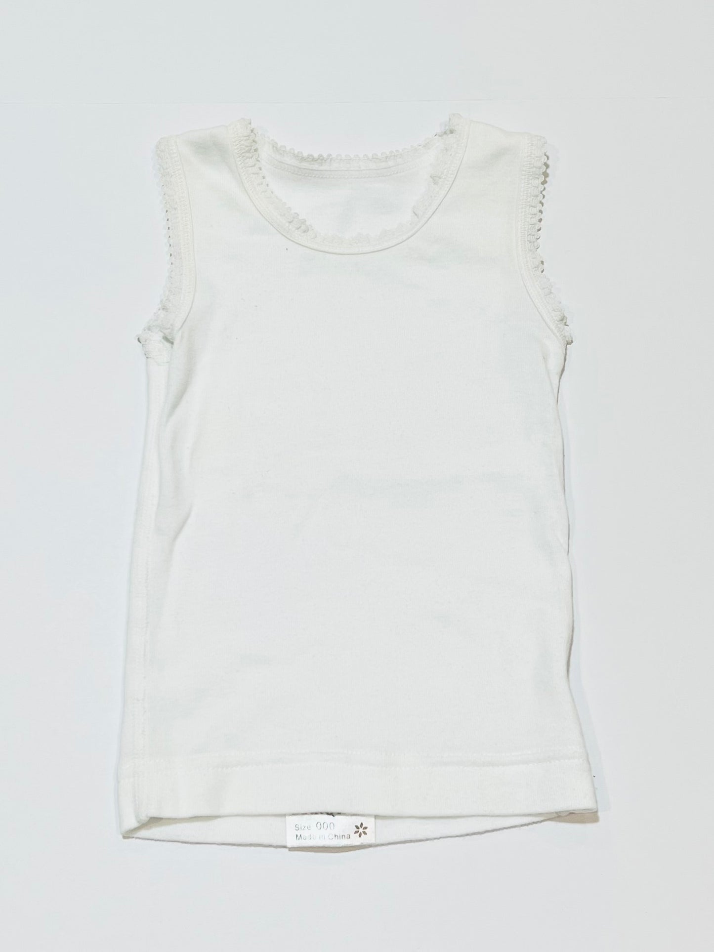 White lace trim singlet - Size 000