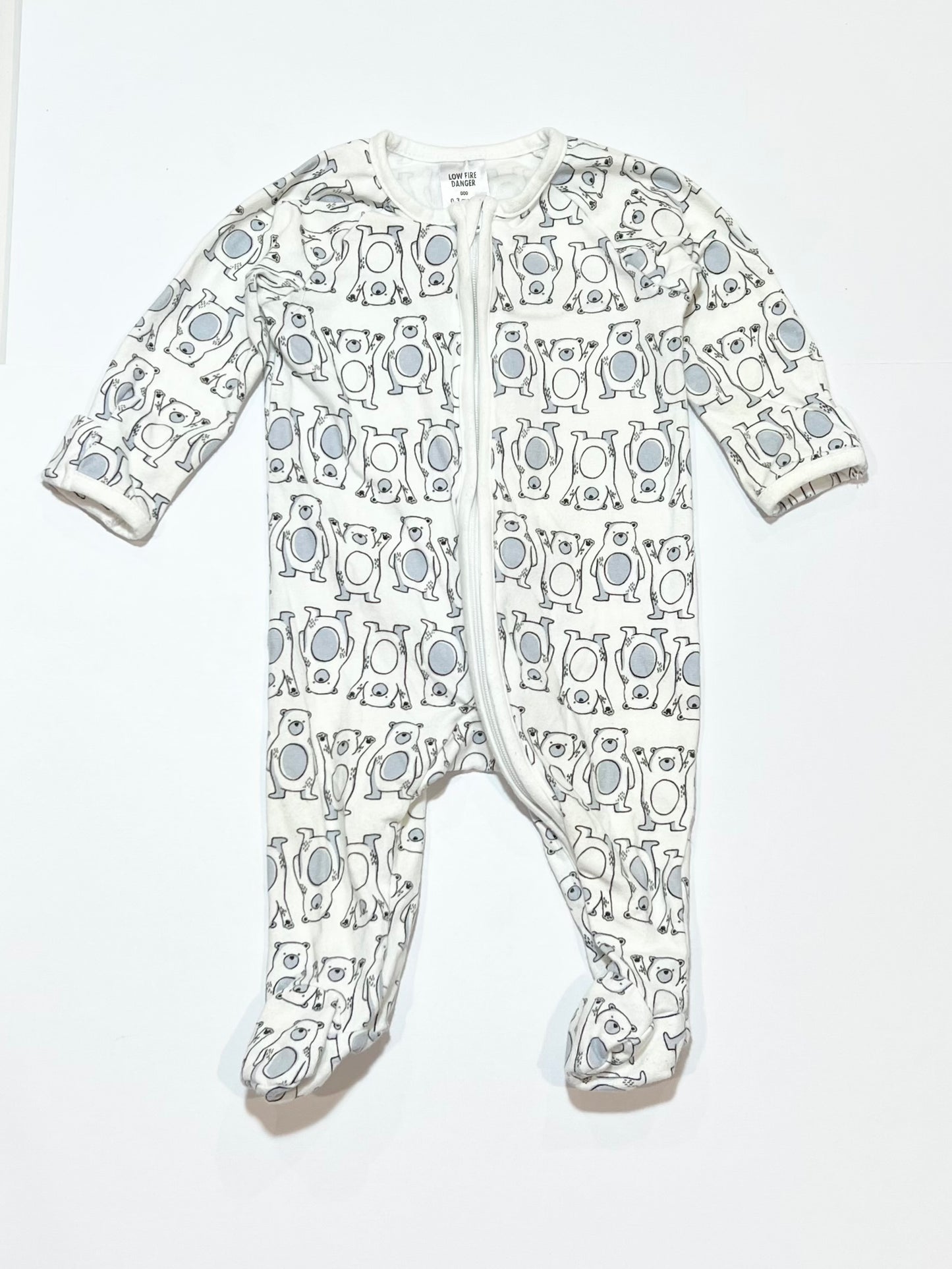 Bears zip onesie - Size 000