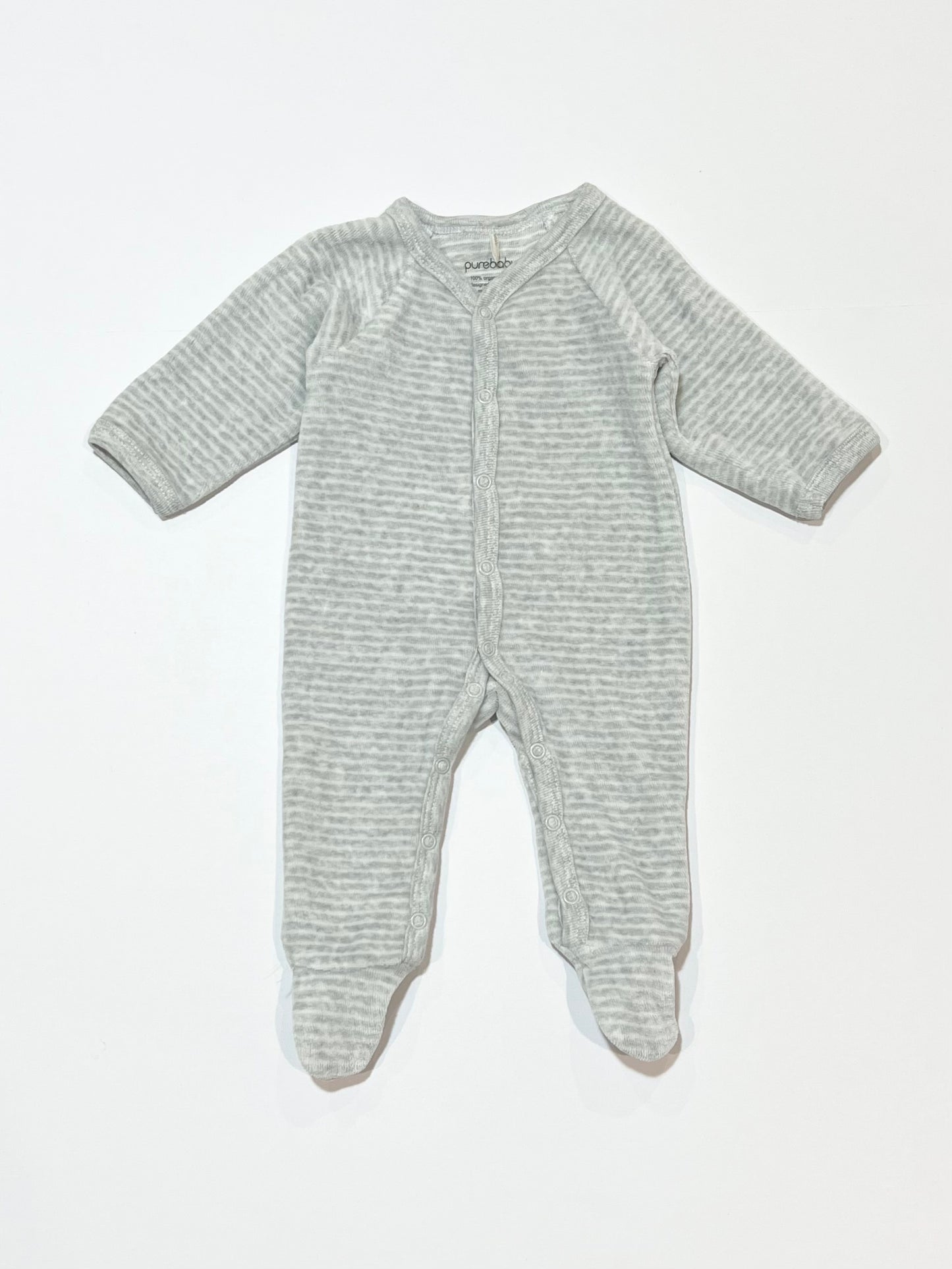 Striped velour onesie - Size 00000