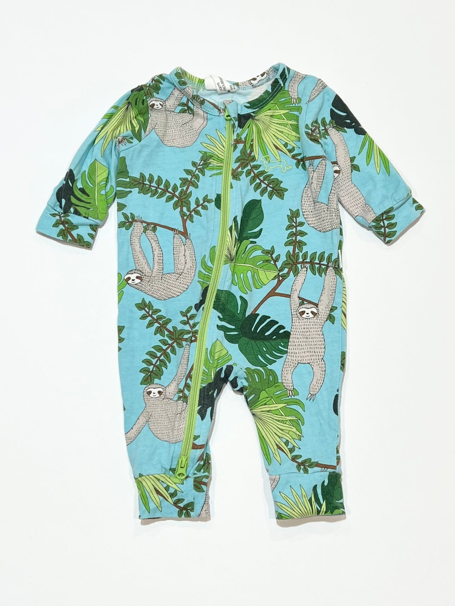 Sloth zip onesie - Size 000