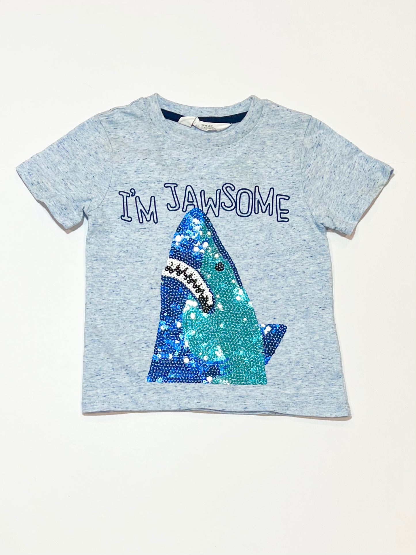 Sequined shark tee - Size 2-3