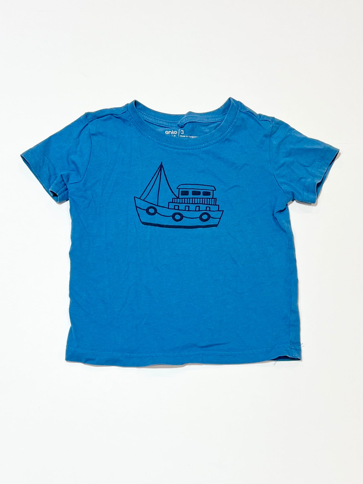 Blue tugboat tee - Size 3