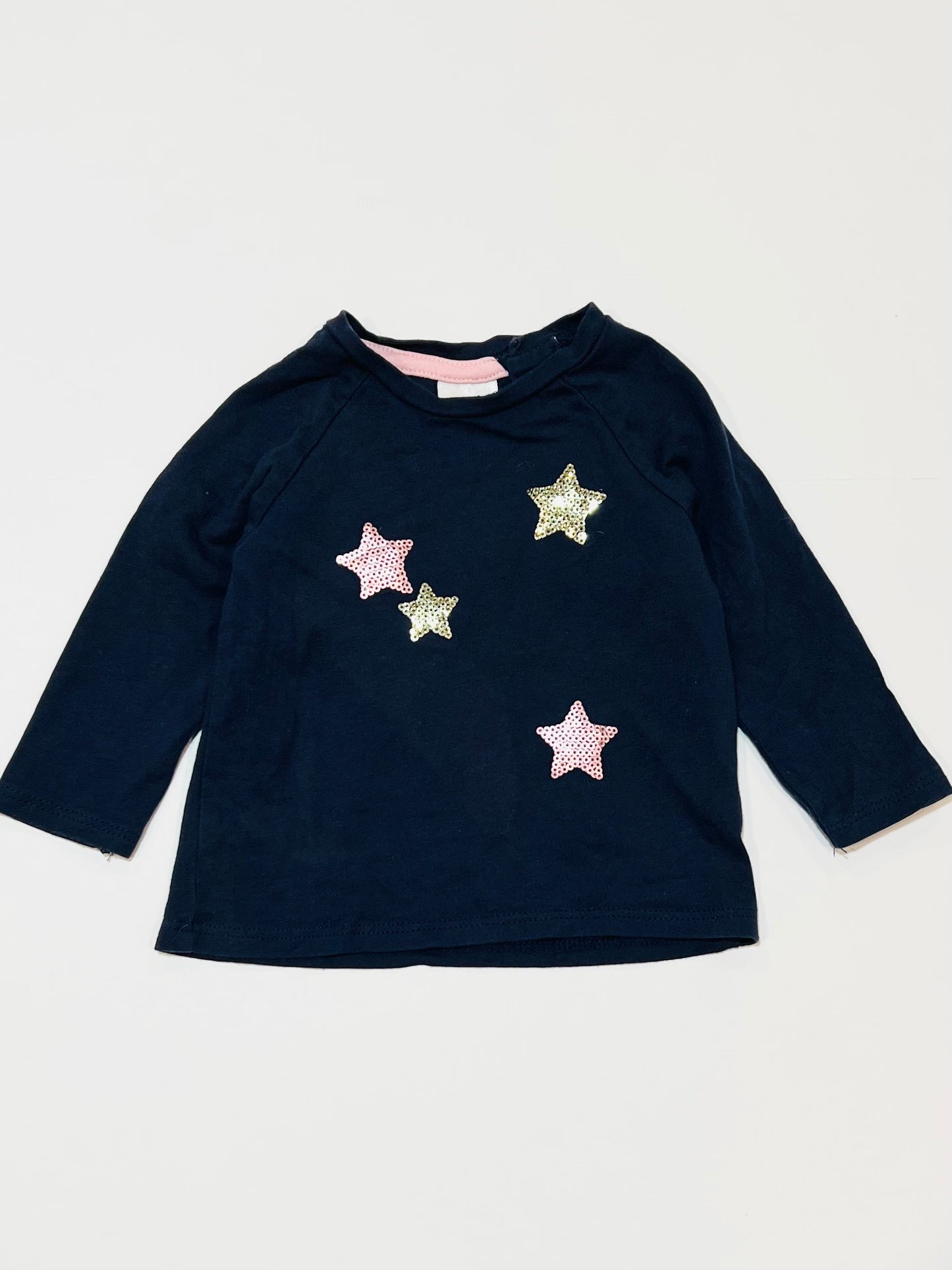 Navy sequined top - Size 000