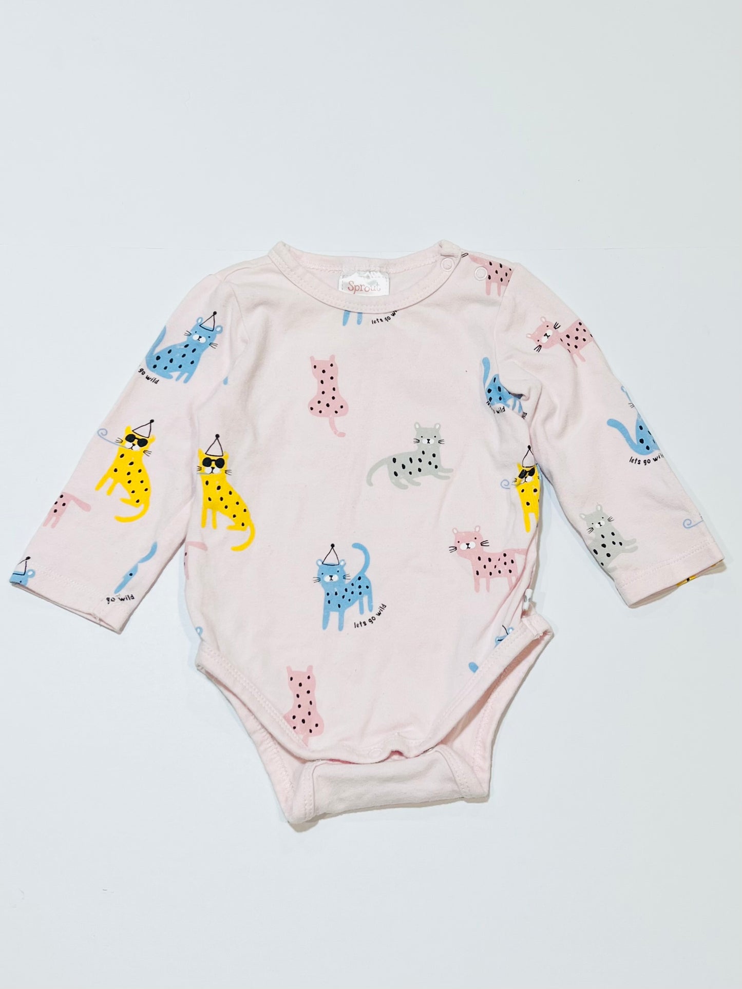 Pink cat bodysuit - Size 000