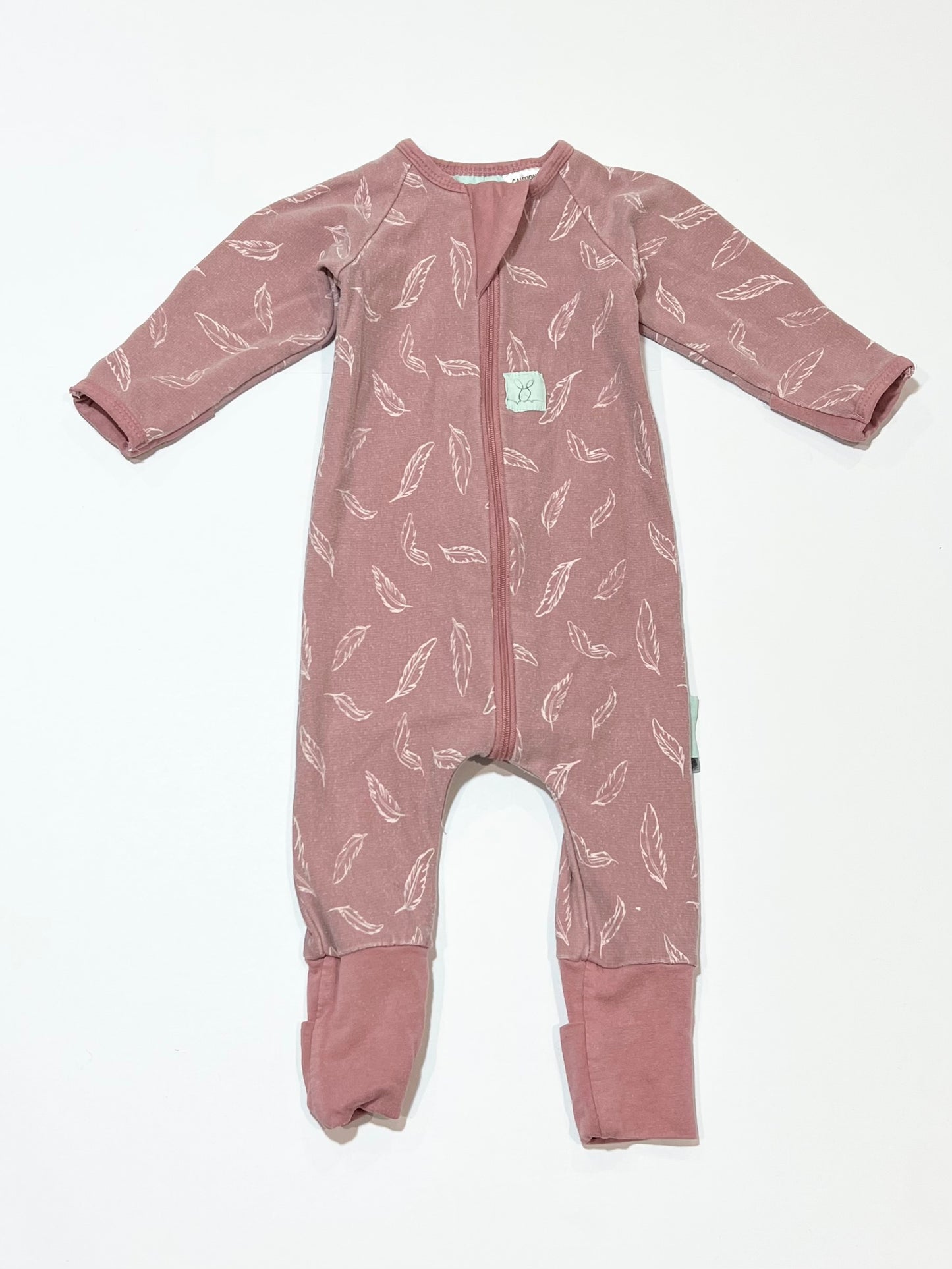 Feather 1.0 tog zip onesie - Size 000