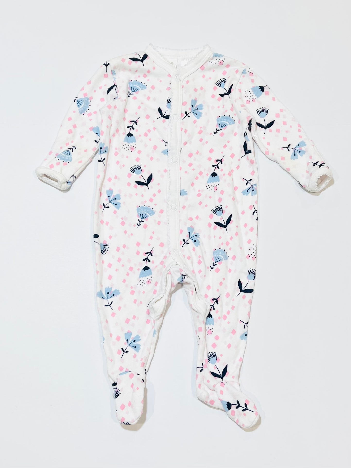 Blue flower onesie - Size 000