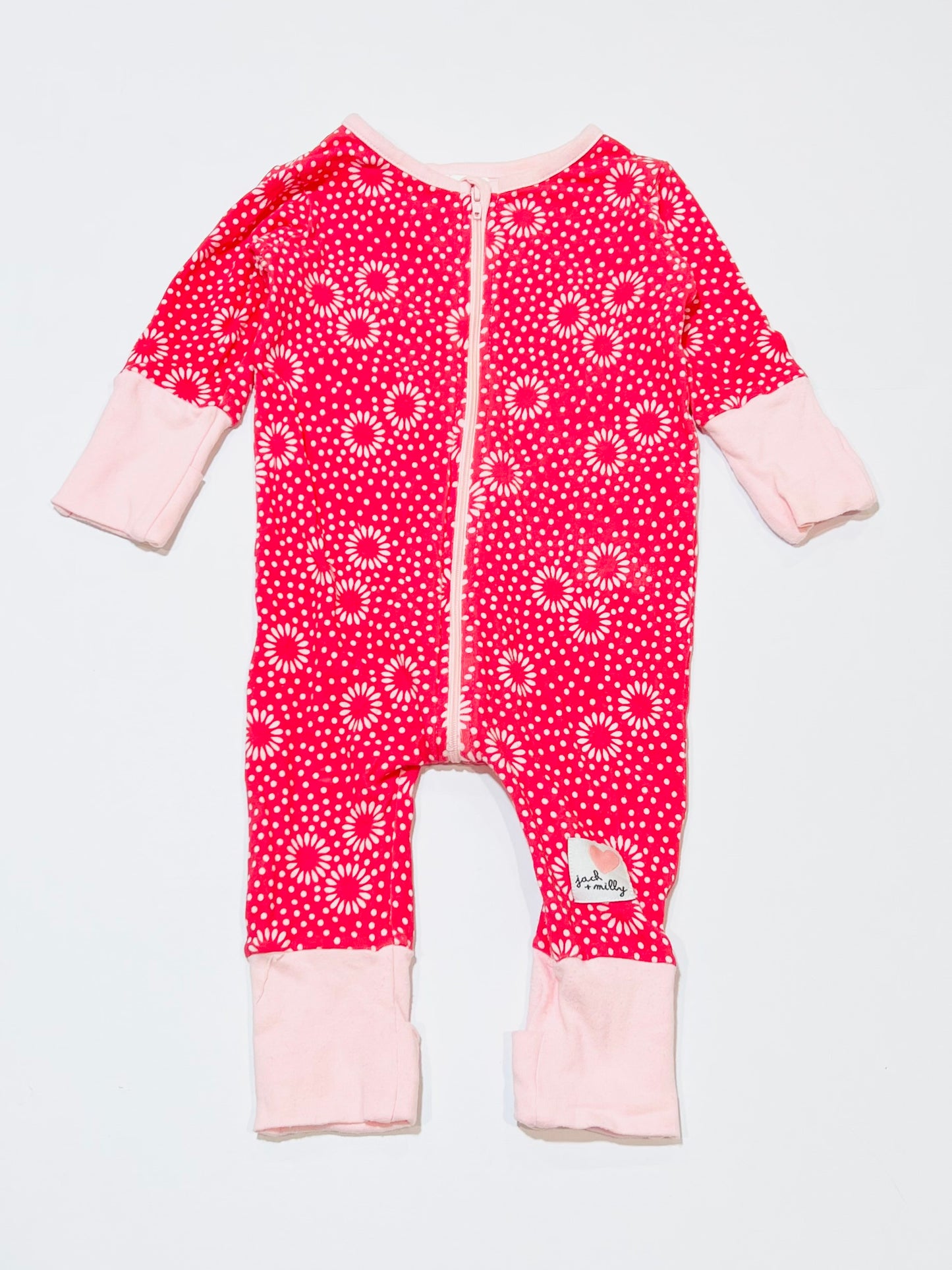 Pink zip onesie - Size 000