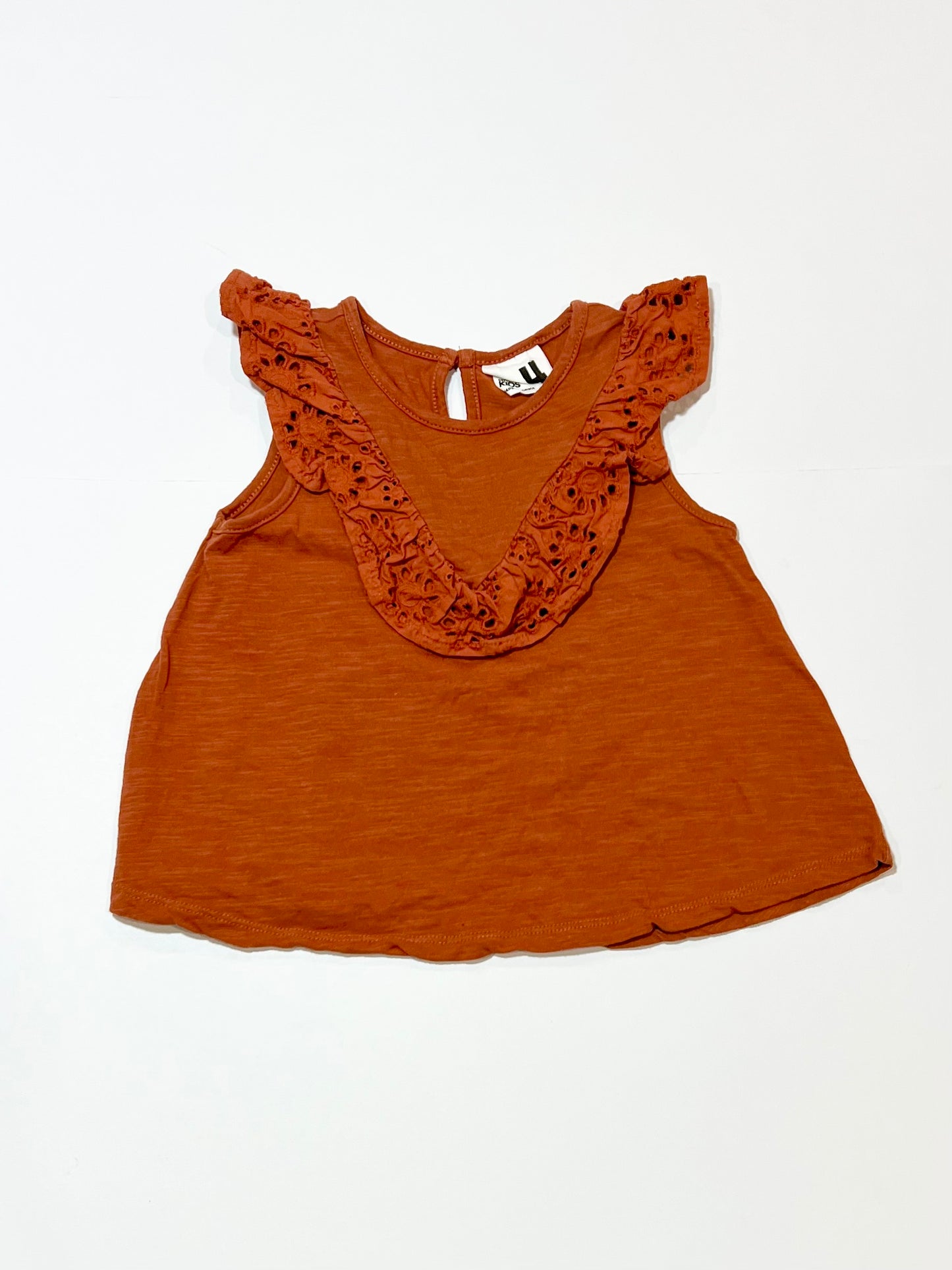 Brown ruffle tank - Size 4
