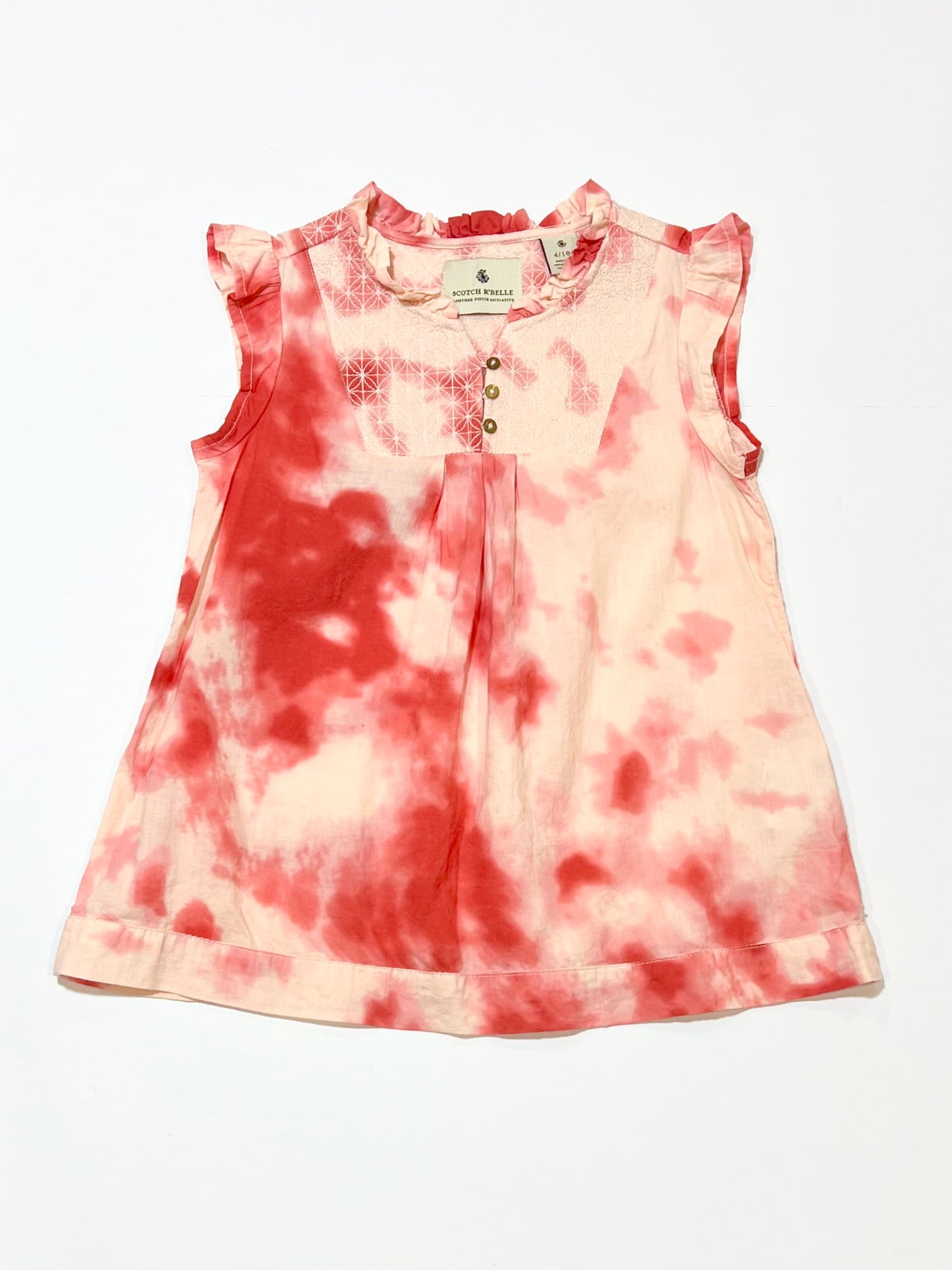 Tie die ruffle top - Size 4