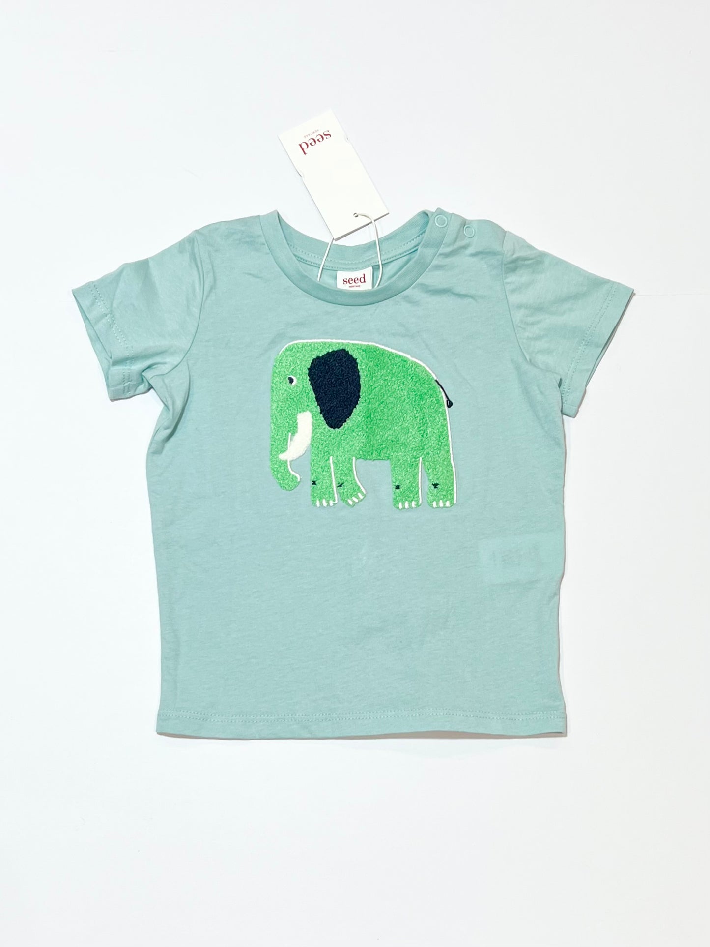 Green elephant tee brand new - Size 2