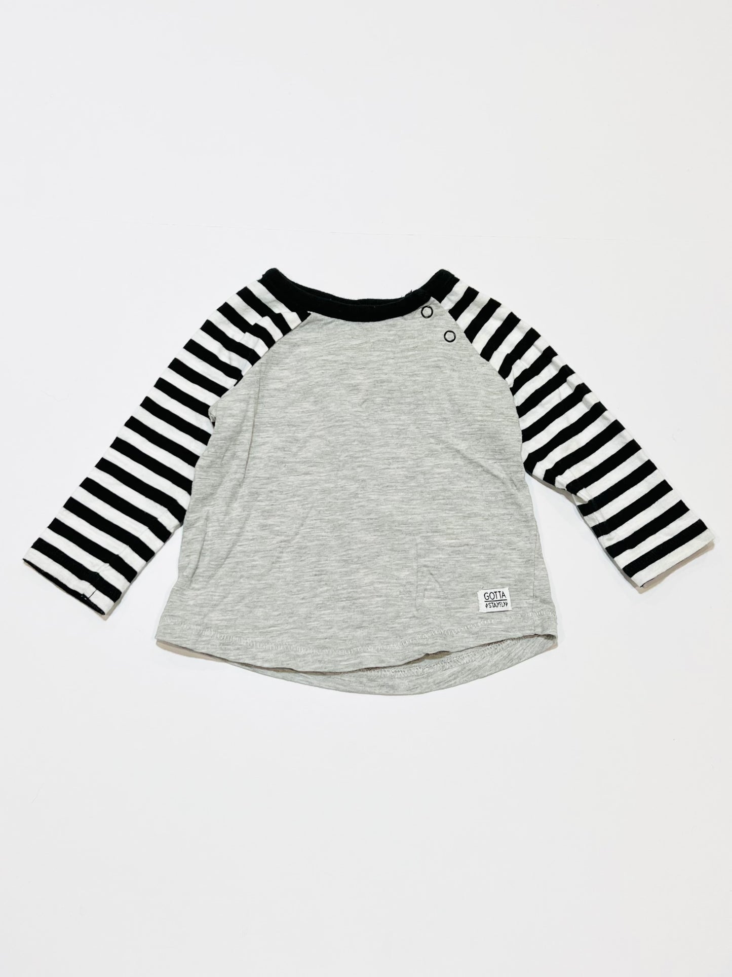 Grey striped top - Size 00