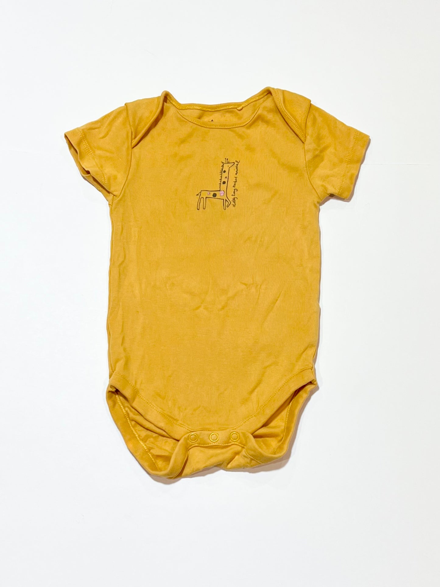 Mustard giraffe bodysuit - Size 9-12 months