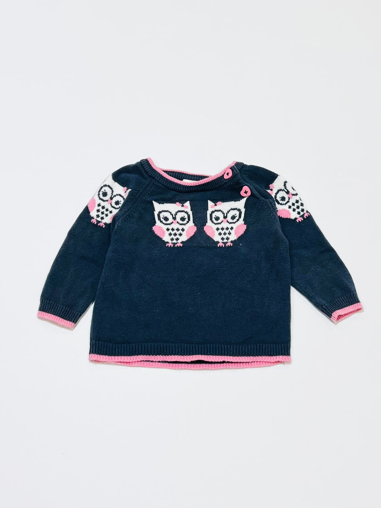 Navy owl jumper - Size 00