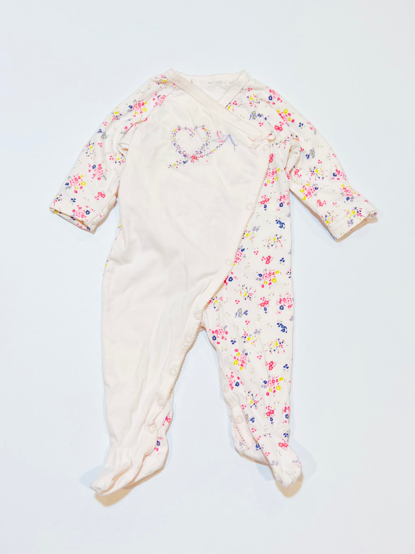 Pink floral onesie - Size 00