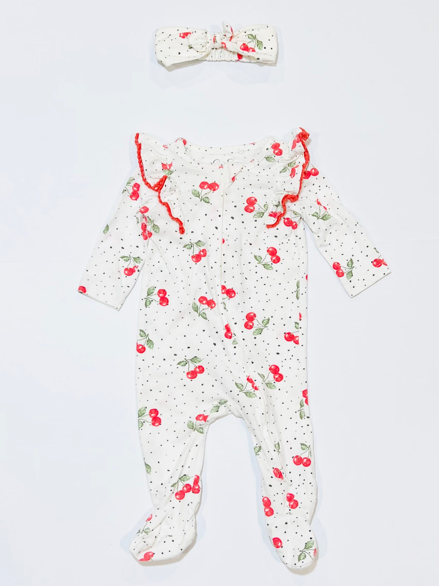 Cherry zip onesie - Size 00