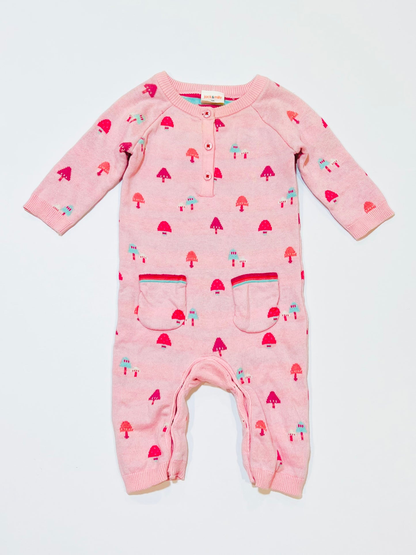 Mushroom knit onesie - Size 00