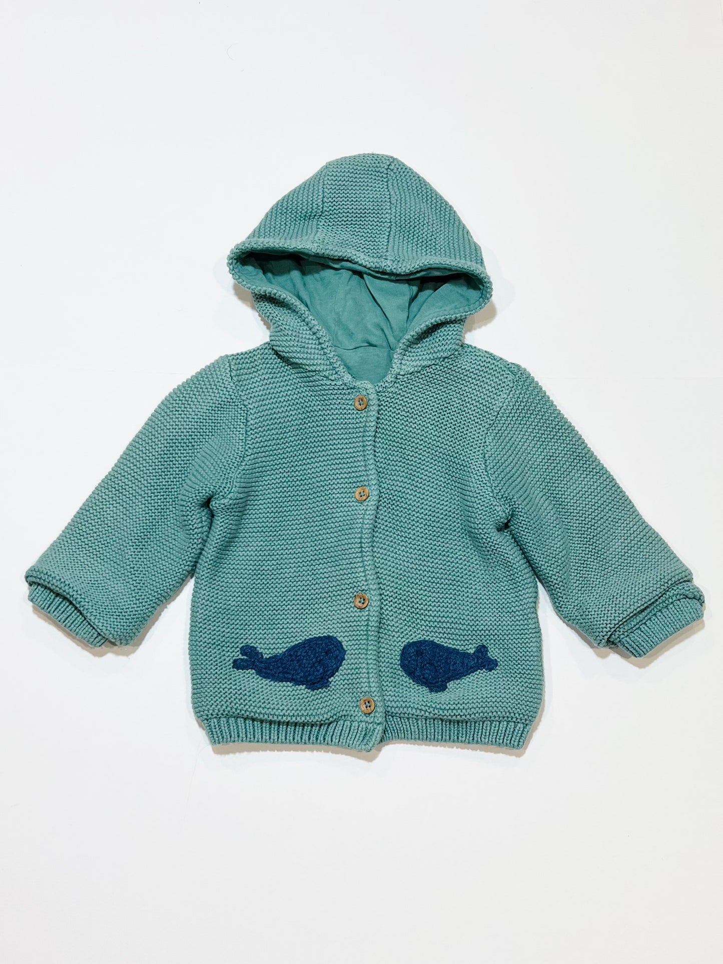 Green knit jacket - Size 9-12 months