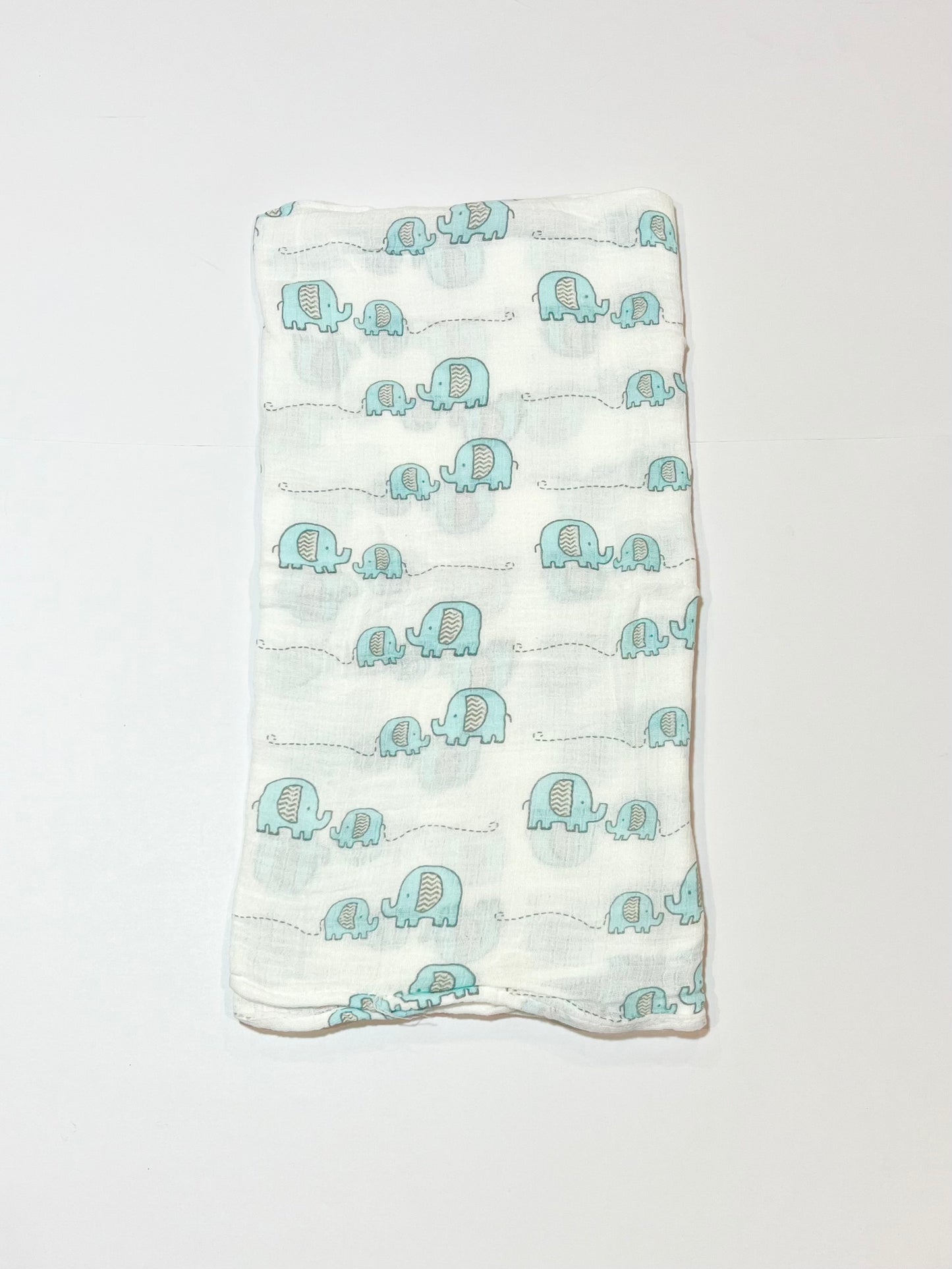 Blue elephants muslin wrap