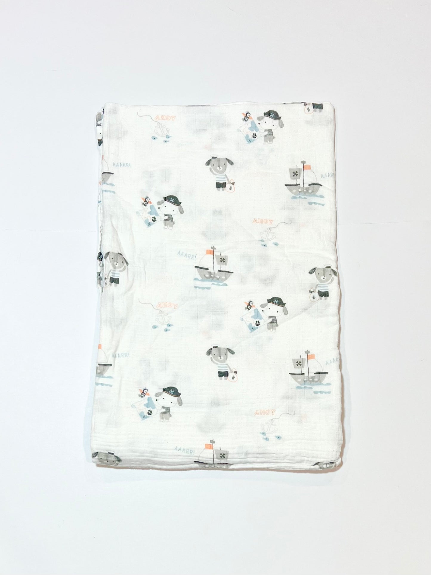 Pirate puppy muslin wrap