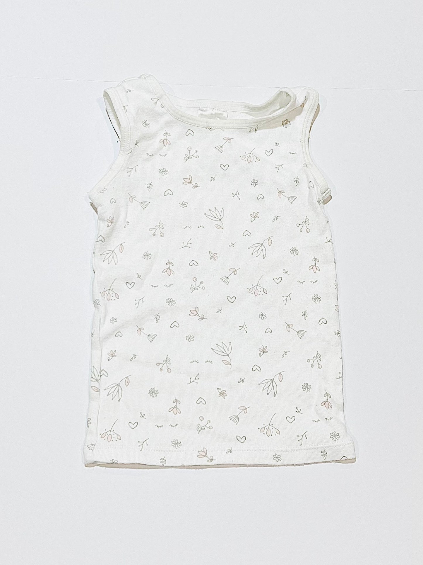 White floral singlet - Size 0