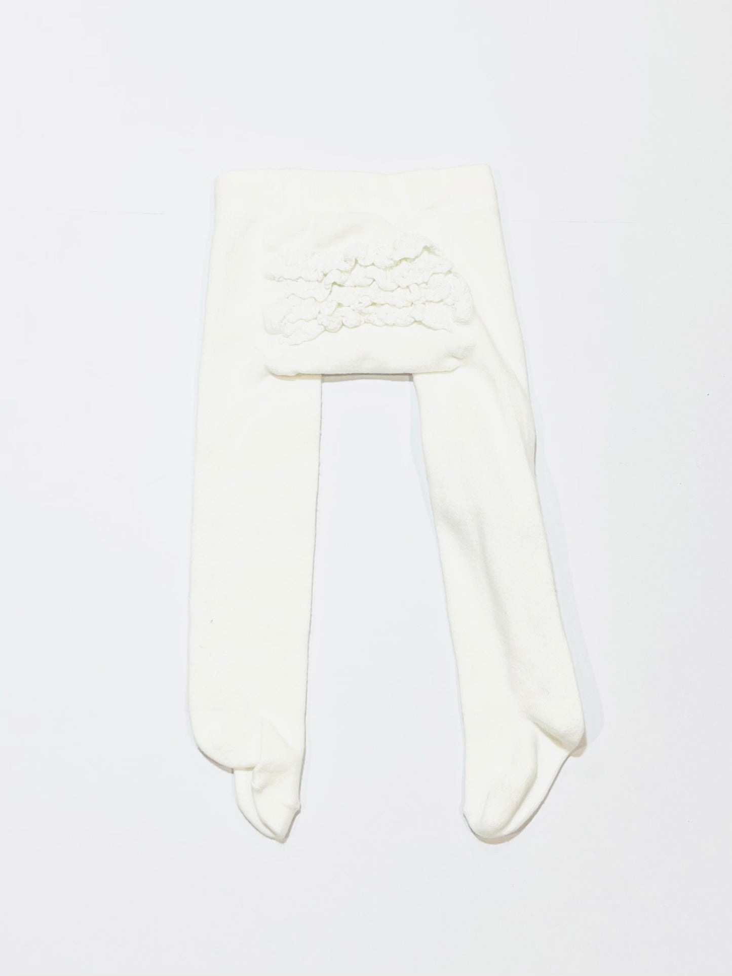 White ruffle tights - Size 0