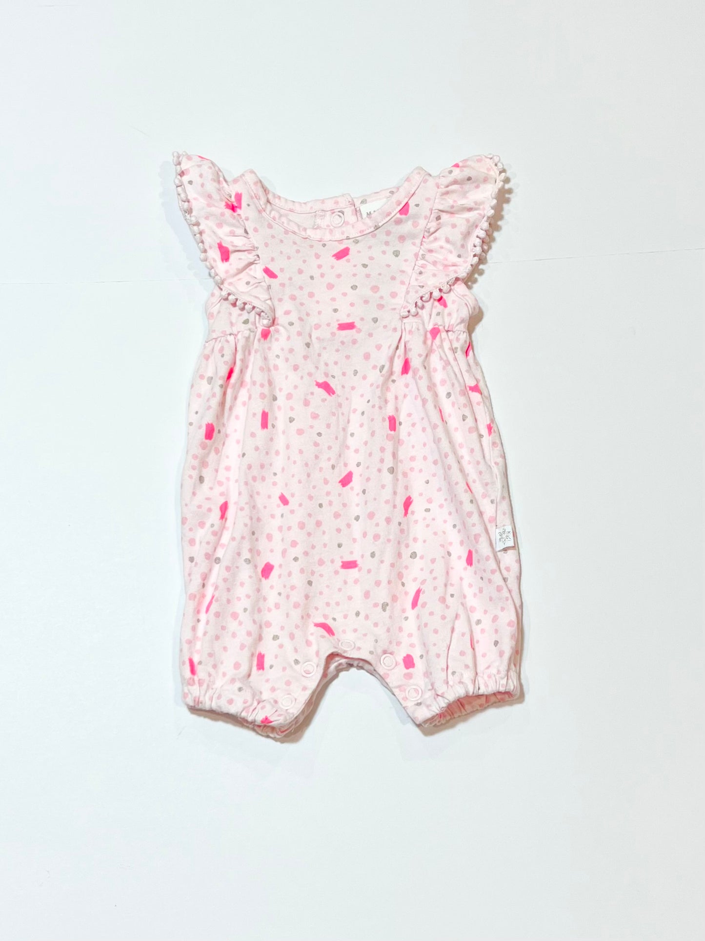 Pink spotty romper - Size 0000
