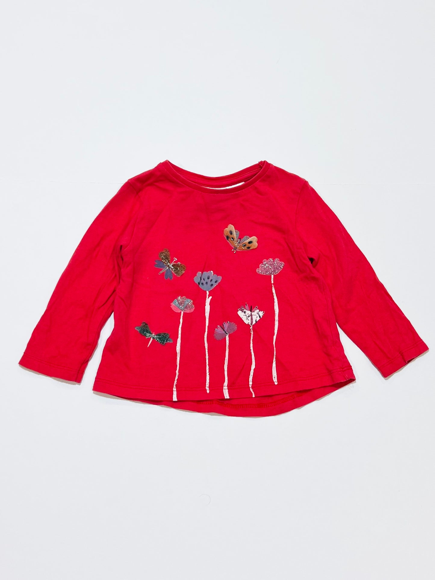Glitter flower top - Size 9-12 months