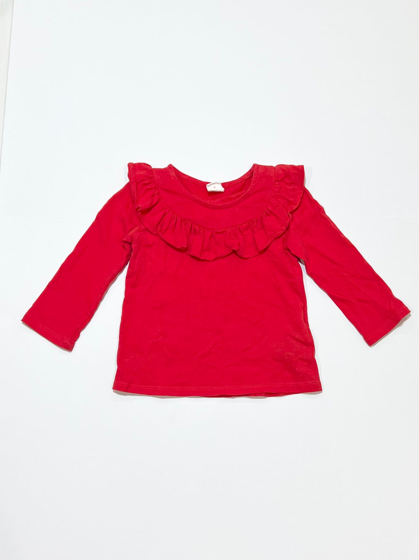 Red ruffle top - Size 9-12 months