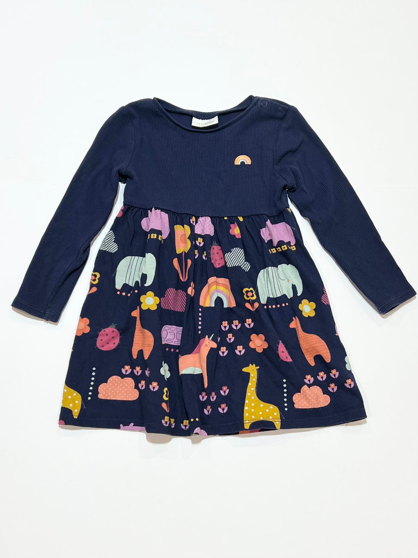 Navy animals dress - Size 9-12 months
