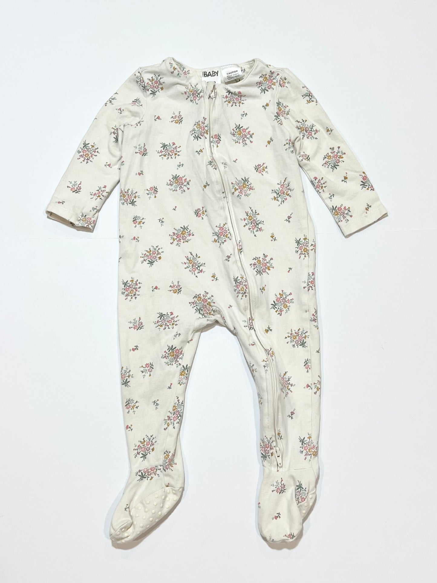 Floral zip onesie - Size 0