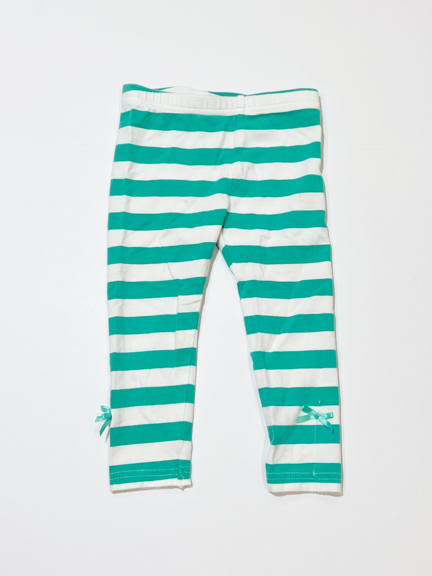 Green striped leggings - Size 1