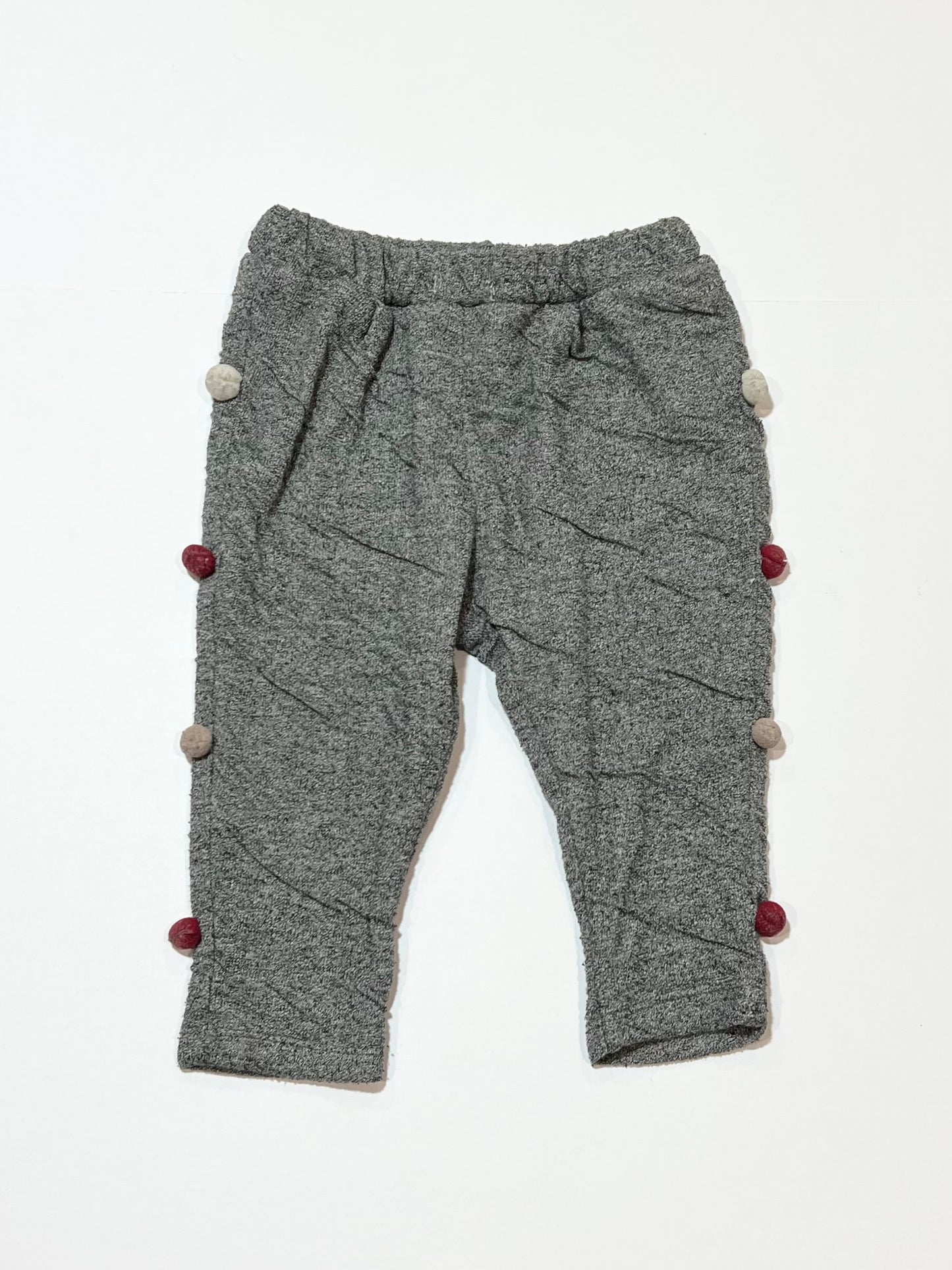 Grey pompom pants - Size 1