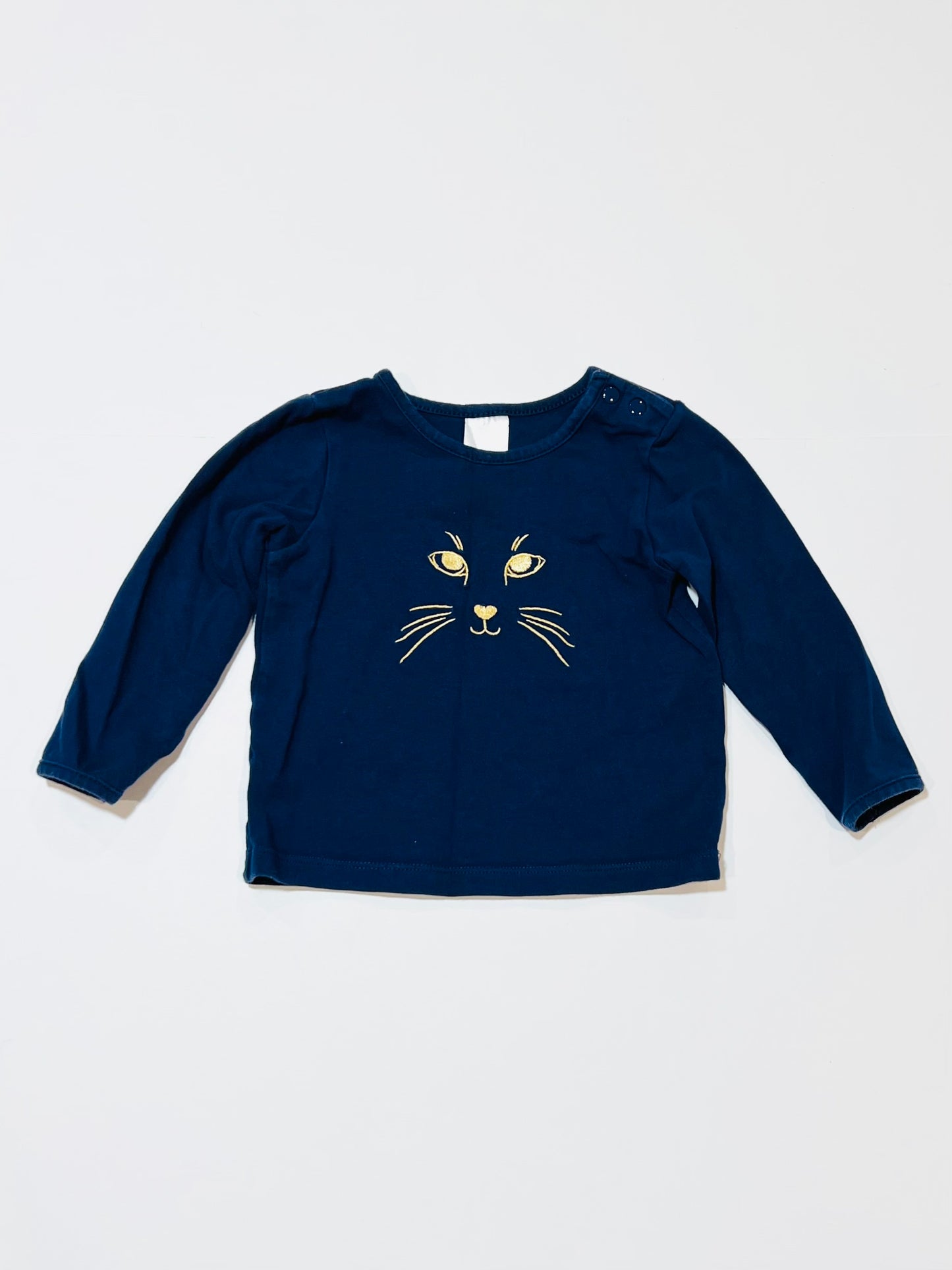 Navy cat top - Size 1