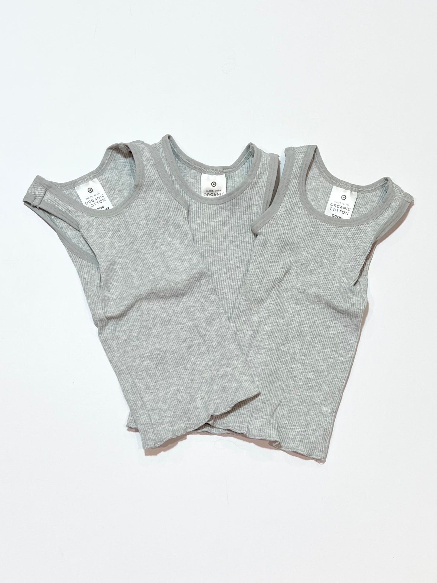 3 x ribbed singlet set - Size 0000