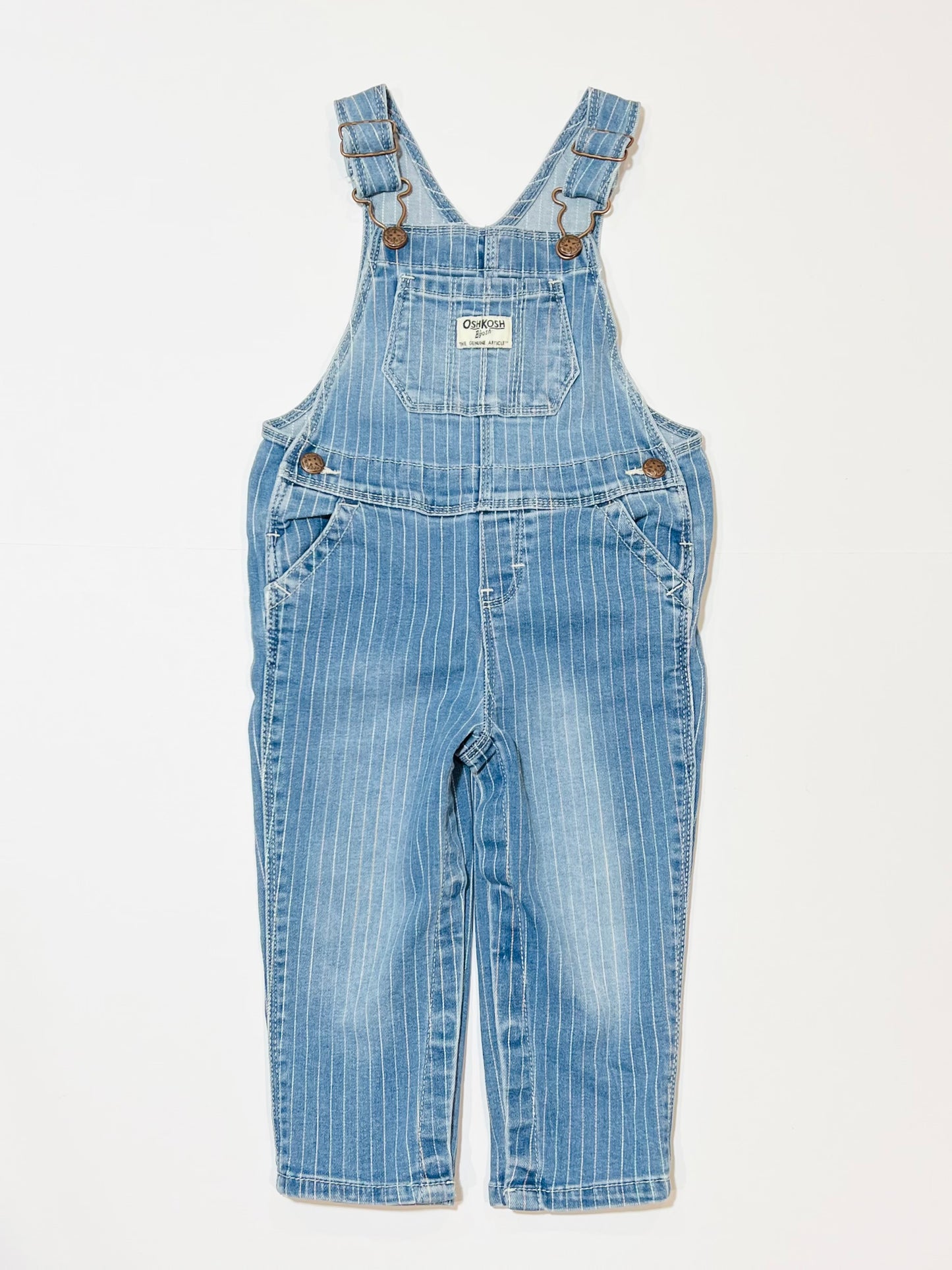 Striped denim overalls - Size 1