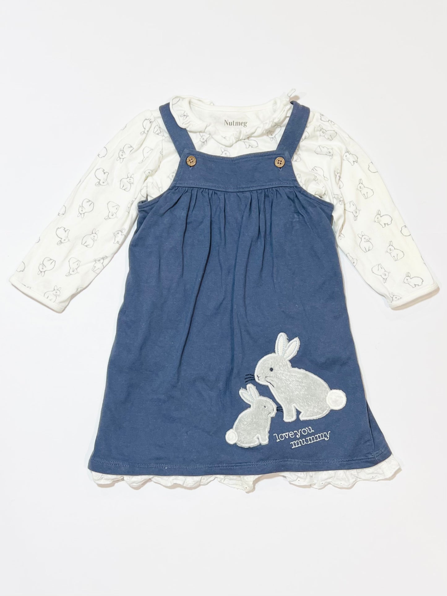 Bunny jersey dress set - Size 1