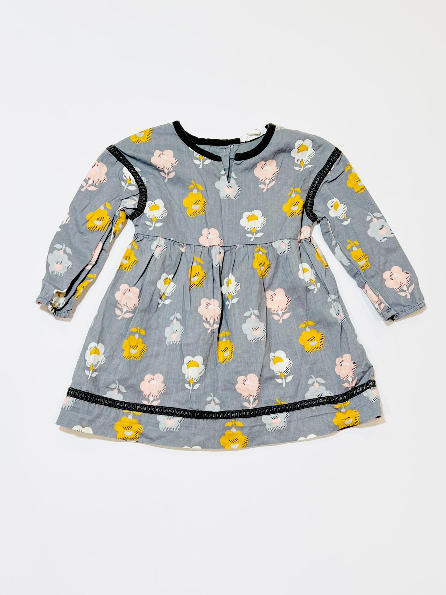 Grey flower dress - Size 1